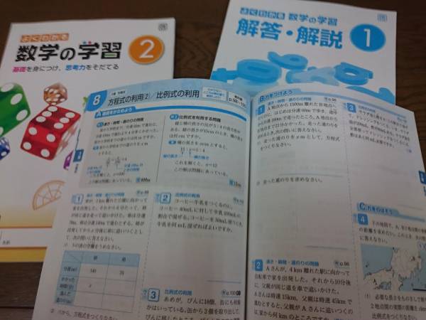 2017年～最新版　啓林館参考　数学ワーク　1年・2年　書き込みなし　明治図書