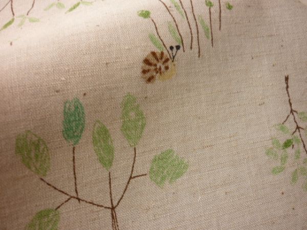 布地ws*計10m♪草 木 かたつむり 綿麻シーチング