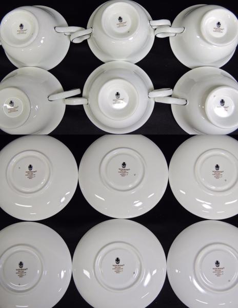 廃盤品!!ウェッジウッド ドルフィンホワイト スープカップ＆ソーサー 6 