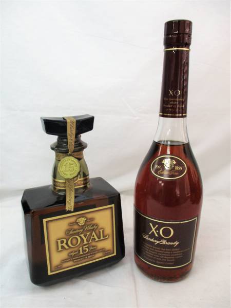 【未開栓2本セット】サントリー ROYAL 15年 ゴールドラベル 750ml /サントリー ブランデー XO 720ml