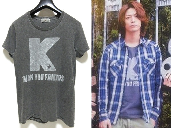 DM便送料無料 亀梨和也さん着 M エム ピグメント加工 Kロゴプリント T