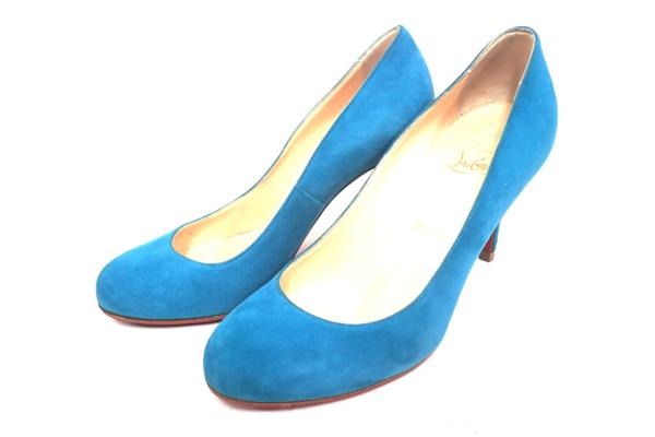 定番，豊富な クリスチャンルブタン スエードヒールパンプス 36 ブルー(36)｜売買されたオークション情報、yahooの商品情報をアーカイブ公開 - オークファン 女性用