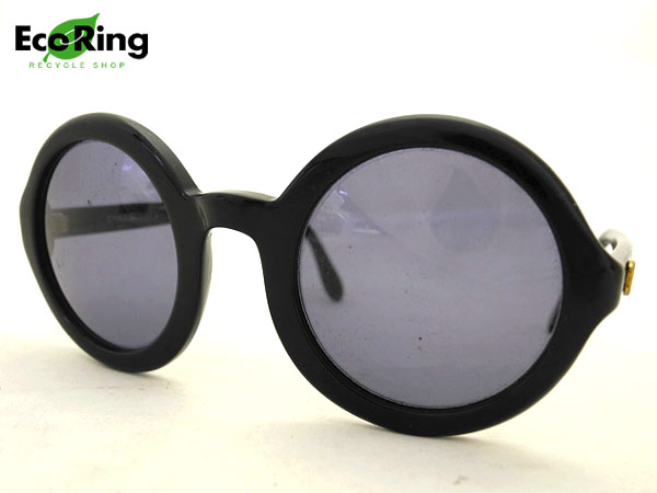 1円 シャネル 丸型 ココ サングラス ブラック AI364