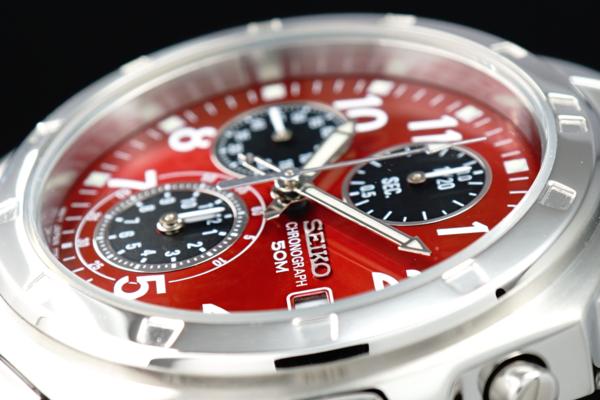1円×3本セイコー逆輸入クロノ美しすぎるワインレッド50m防水_2