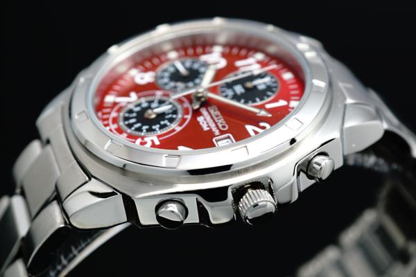 1円×3本セイコー逆輸入クロノ美しすぎるワインレッド50m防水_5