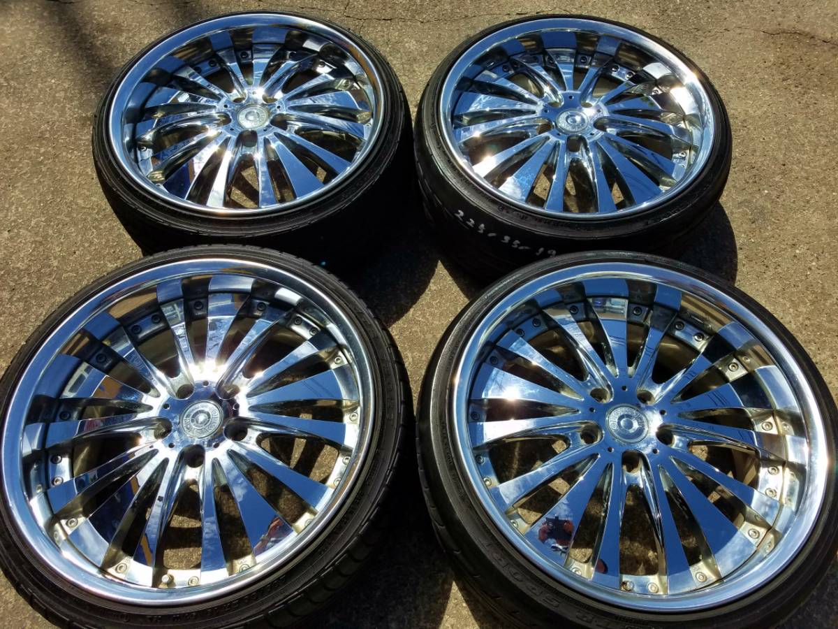 深リム メッキ WORK ベルサリオ 8.5J 9.5J クラウン アルファード ヴェルファイア エスティマ ハリアー マークX オデッセイ ツライチ 絶版