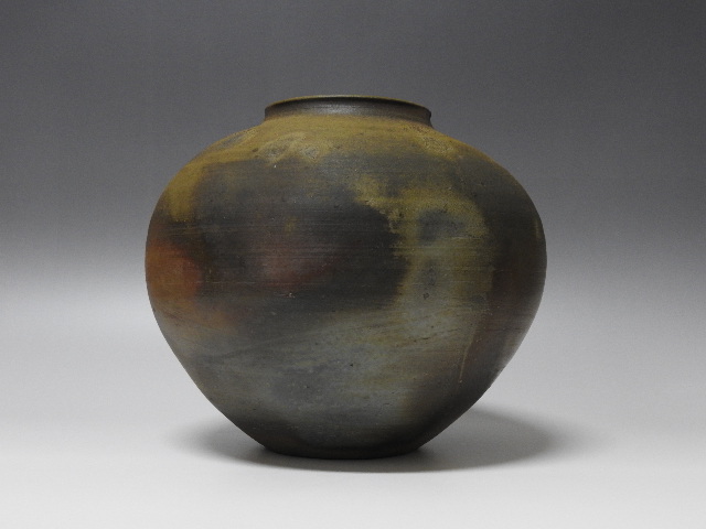備前堂】平川正二 作 備前手造鶴紋煎茶茶碗 ぐい呑 極上 煎茶器 ：鈴木