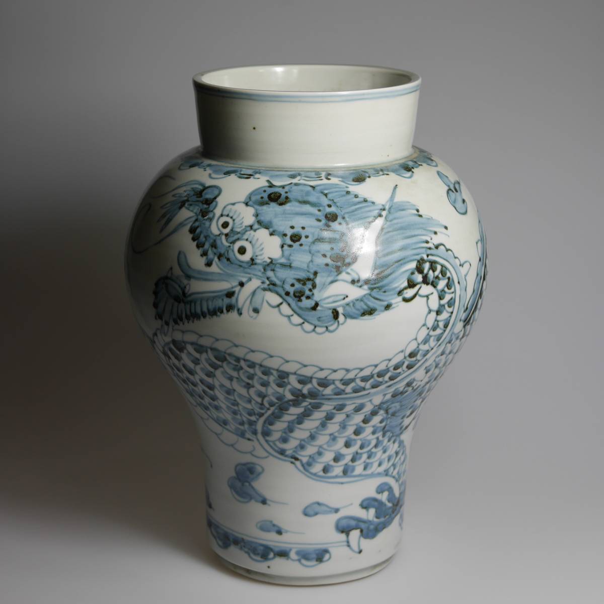 定番，100%新品】 李朝 青花雲龍紋立壺 分院