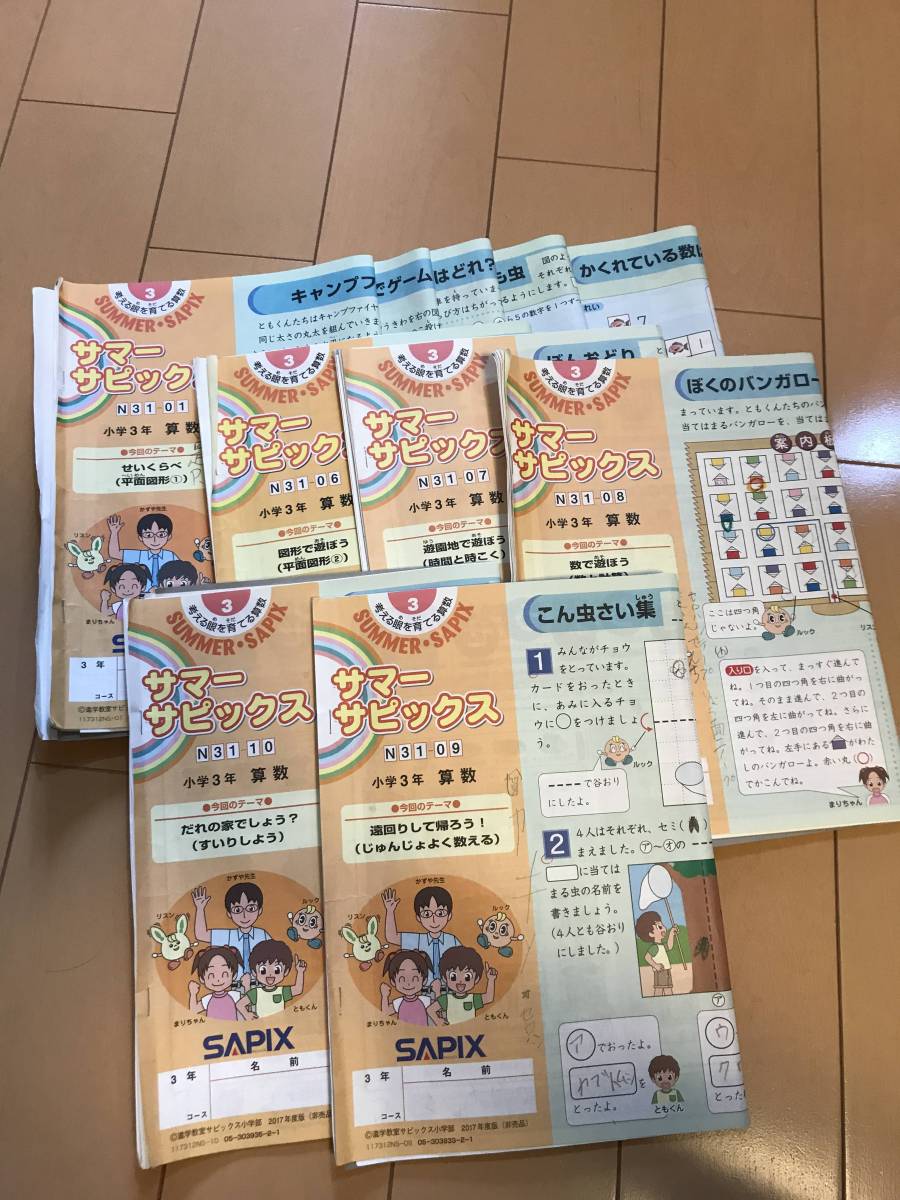 最新Sapix★サピックス 2017夏期講習サマー３年 小３算数/10回 完全版