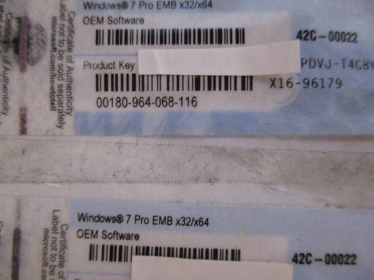 Windows7 Pro (EMB) OEM Software プロダクトキーシール 5枚 セット ◆NO:A-36