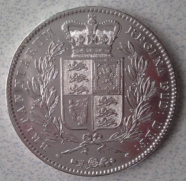 1844年 イギリス ビクトリア ヤングヘッド クラウン銀貨_2
