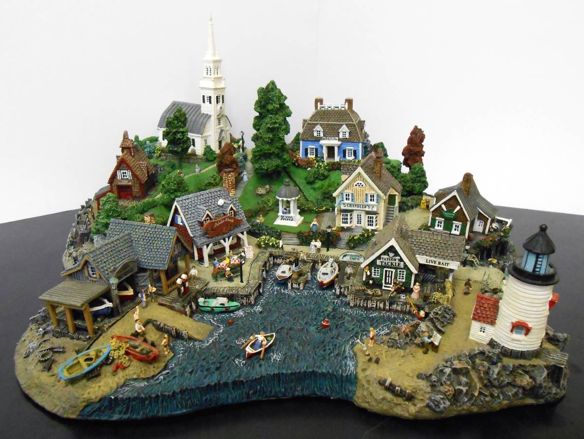 レア　ダンバリーミント フィッシャーマンズコーブ Danbury Mint Fisherman's Cove ジオラマ　田舎 海辺 風景
