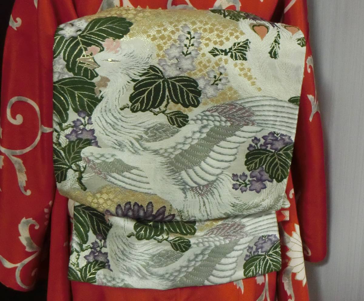 昭和レトロ 豪華で上品な鳳凰模様 レトロ名古屋帯 【公式通販】