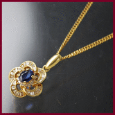 【本物】サファイアダイヤモンドネックレス★K18イエローゴールド★サファイア0.43ct ダイヤ0.33ct★豪華★オシャレ★美品★