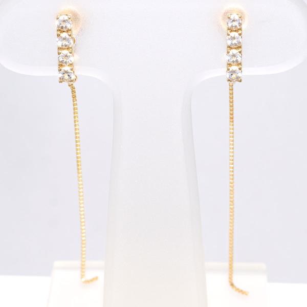 スタージュエリー K10YG イヤリング 天然石 中古 美品 送料無料 即決☆0315