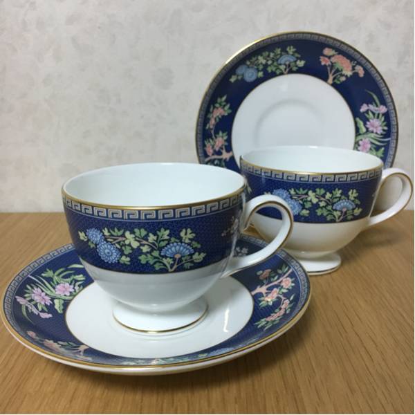 BLUE ウェッジウッド ブルーサイアム カップ&ソーサー2脚セット SIAM