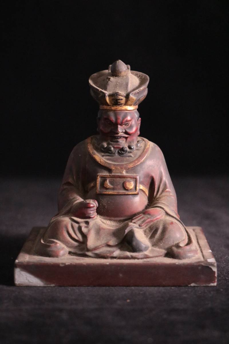 木彫・仏像 S【閻魔大王像】 時代物