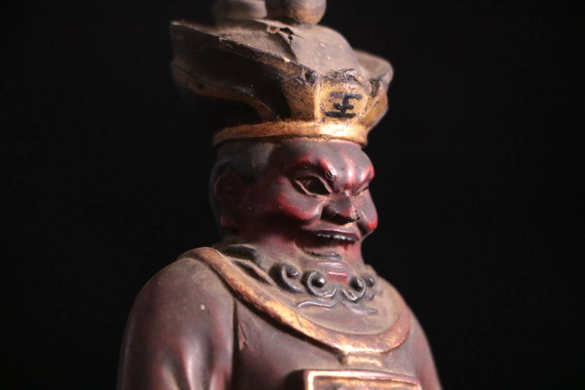 木彫・仏像 S【閻魔大王像】 時代物