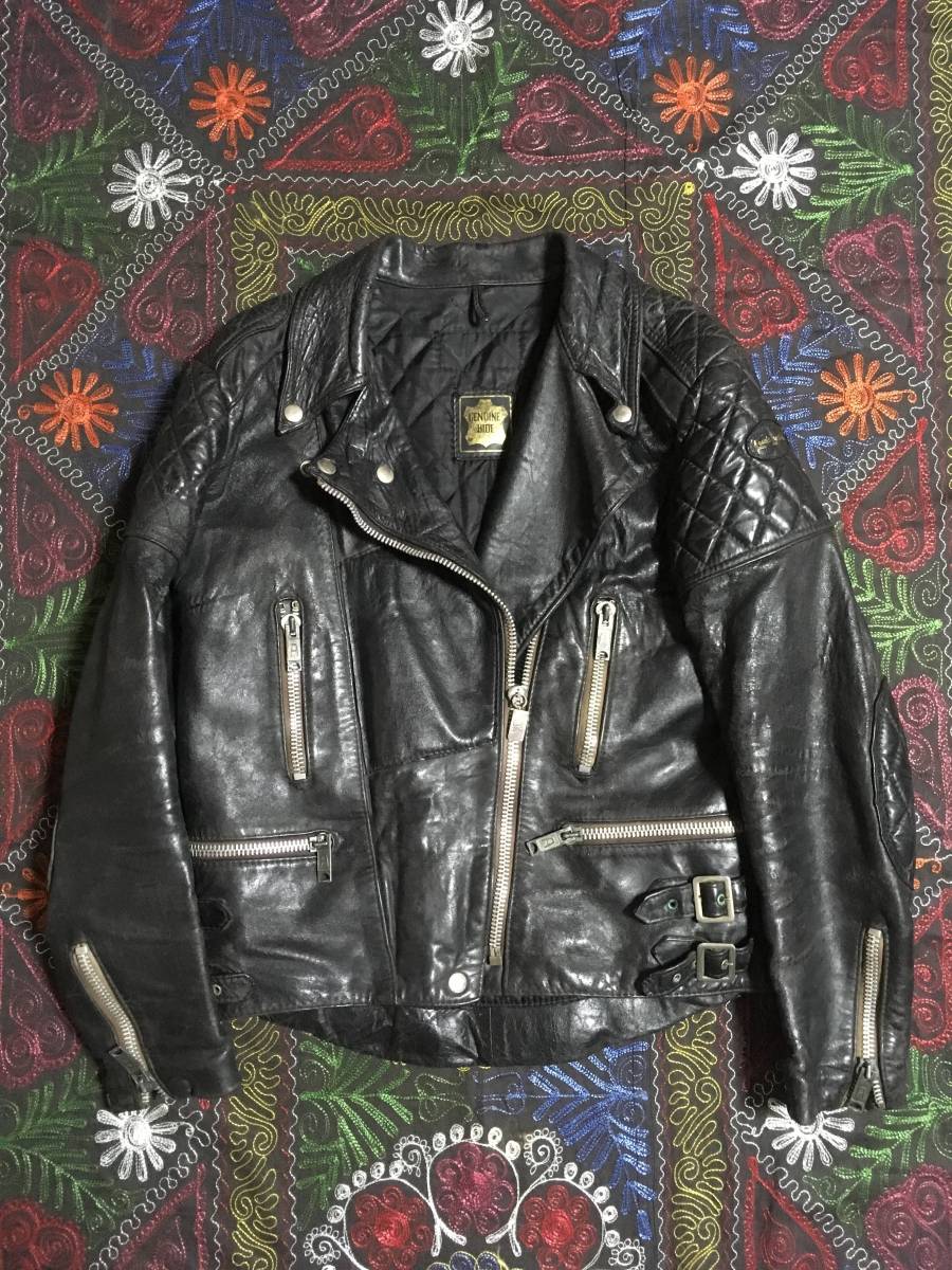 80's Lewis Leathers Monza ブラック ダブルライダースジャケット ヴィンテージ L相当 ルイスレザーモンザ
