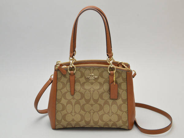 コーチ COACH 2WAY ショルダーバッグ 塩化ビニールコーティング×レザー F36718IMBDX シグネチャー ベージュ×ブラウン F-YA173