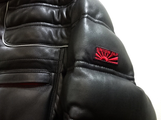 UNION UNION JAP フード付きレザーダウンジャケット M ユニオン UNION UNION JAP フード付きレザーダウンジャケット M ユニオン