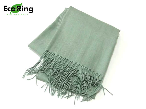 1円 美品 エトロ カシミヤ×シルク×ウール マフラー グリーン BG622