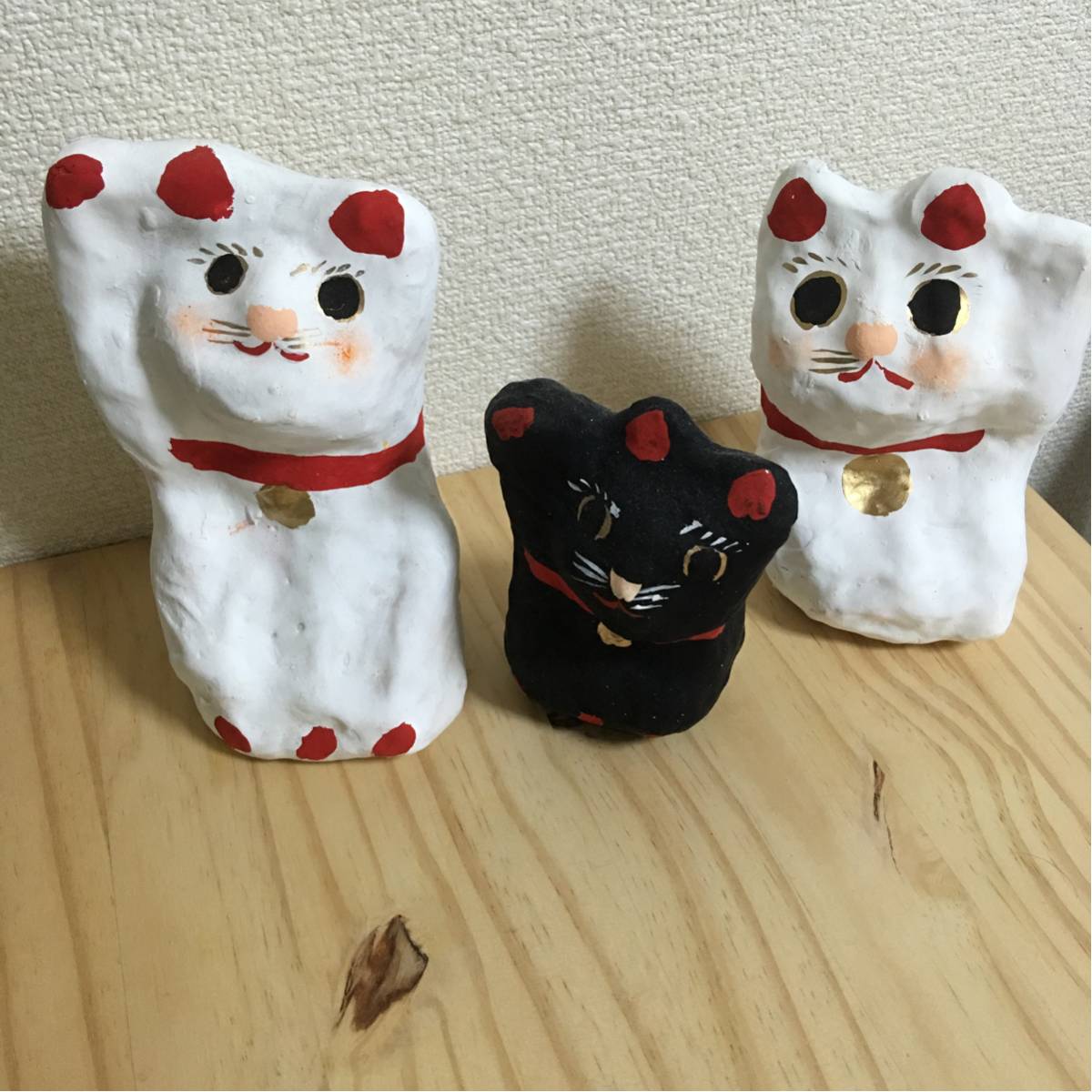 佐原張子 三浦屋 鎌田芳朗さん 招き猫3体セット 鎌田さんの招き猫を