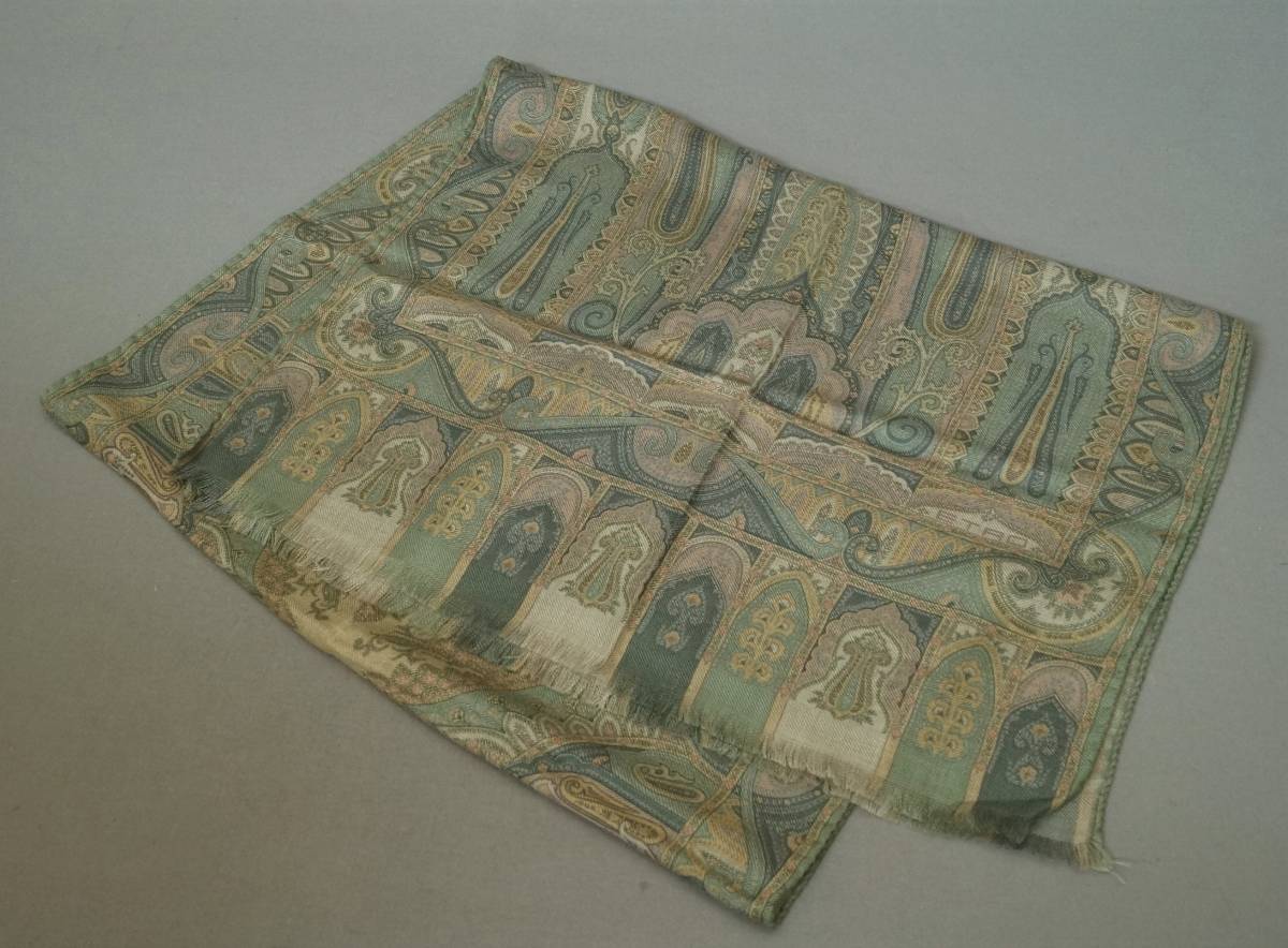 本物未使用■エトロ■ショール/マフラー■ペーズリー柄グリーン系
