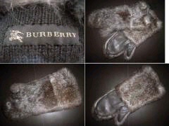 正規本物 BURBERRY PRORSUM バーバリー プローサム ラビットファー&レザー グローブ 手袋 ランウェイコレクショ 新品タグあり　