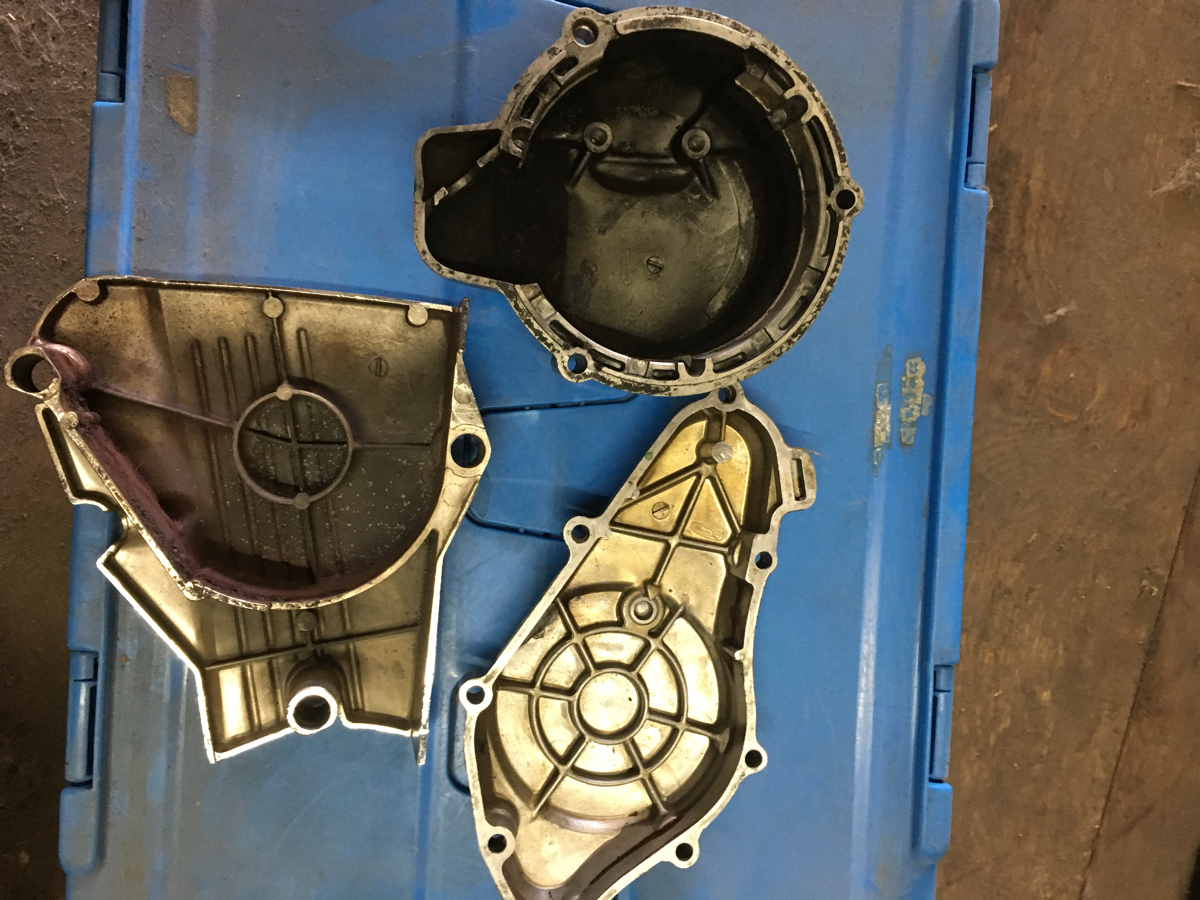 CBX400F 純正エンジンカバーセット メッキ