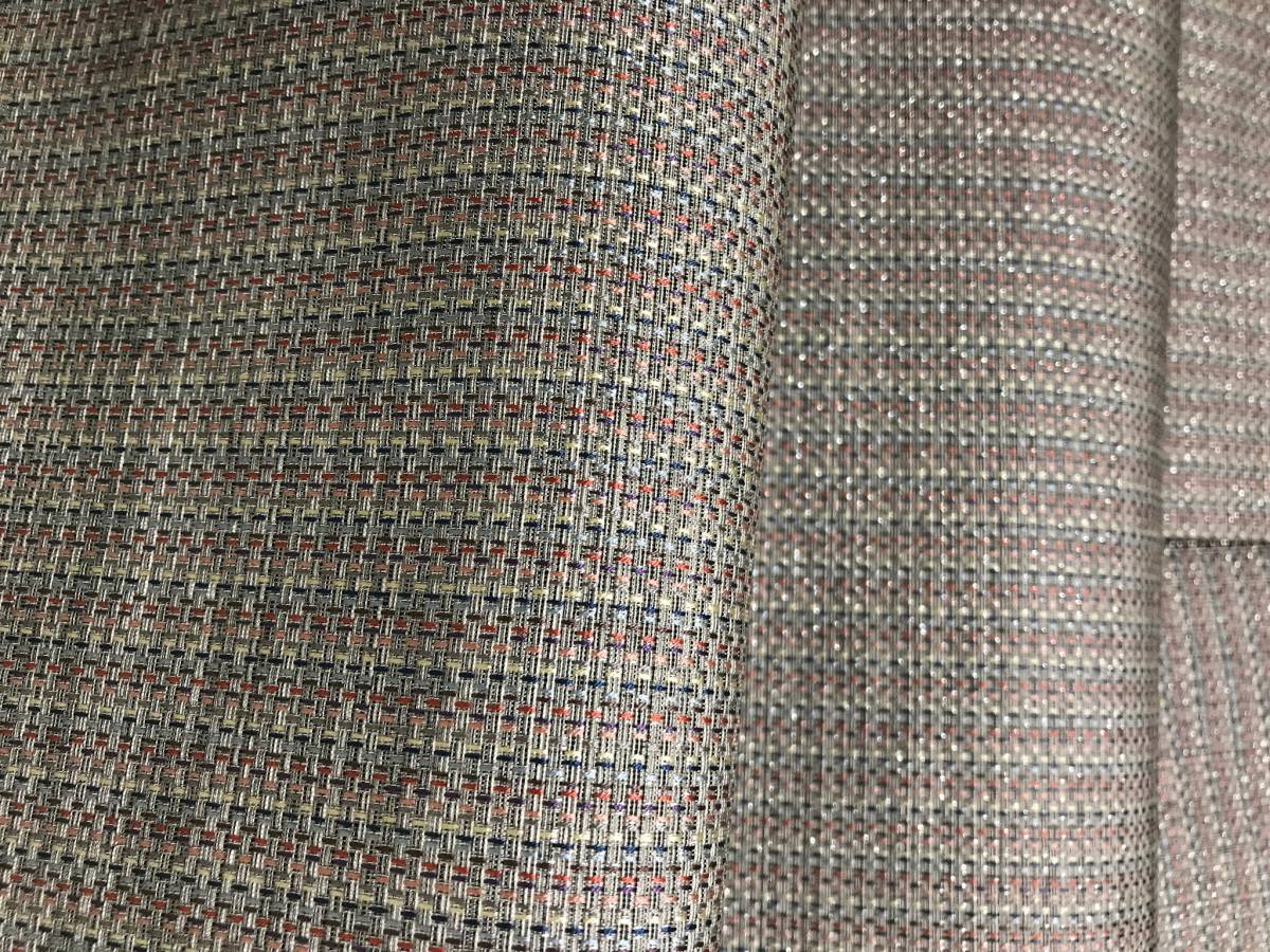 【美品】未使用 織 九寸 名古屋帯 グレー シルバー マルチカラー