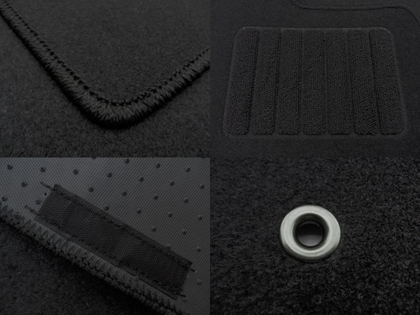 ミニキャブバン U61V専用 フロアマット カーペット カーマット ブラック 黒　前後列1台分セット