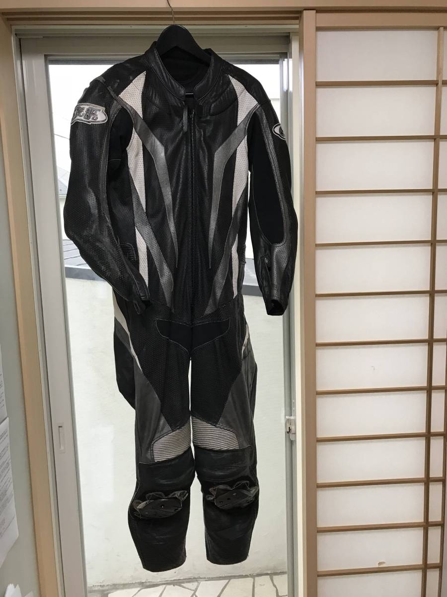 MFJ公認 革ツナギ SPEED OF SOUND ブラックレッド Mワイド　中古