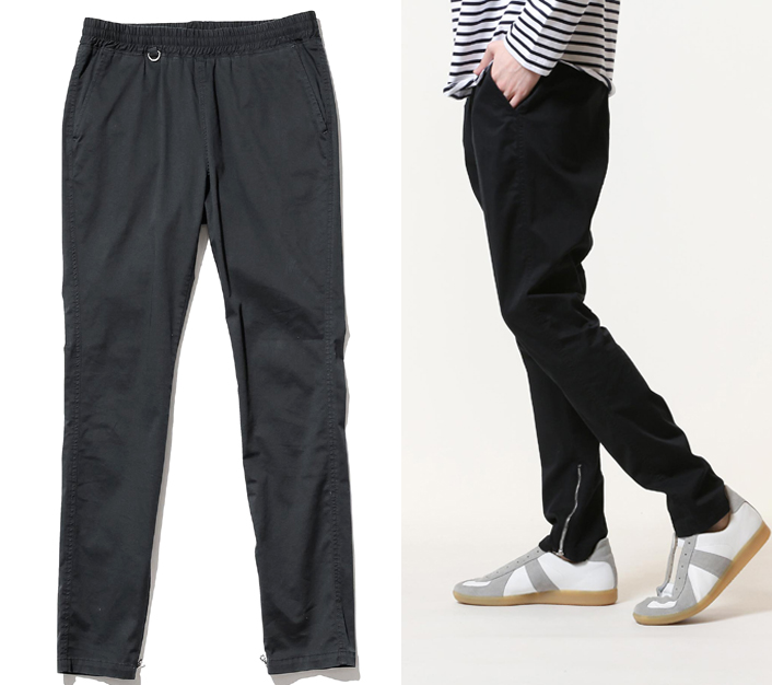 ◆ sophnet ソフネット　17AW STRETCH COTTON HEM ZIP EASY PANT　ストレッチ　テーパード　イージー　チノパンツ　S 黒　美品定価27000円