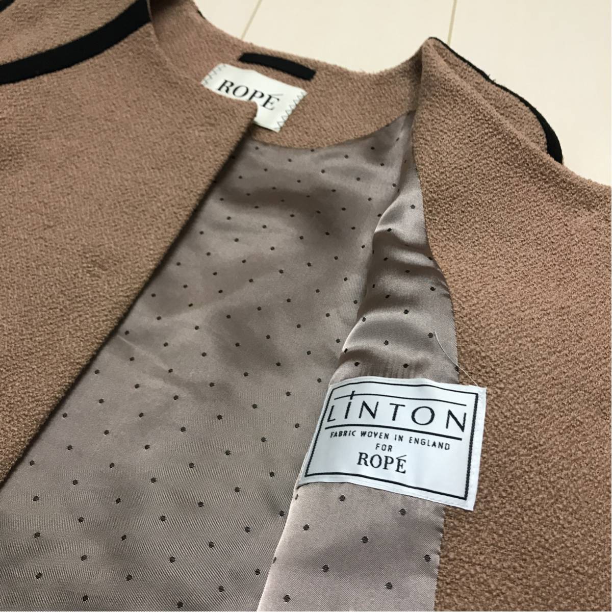 美品☆ROPEロペ秋冬ジャケットコートLINTONツイードシャネルツイード 