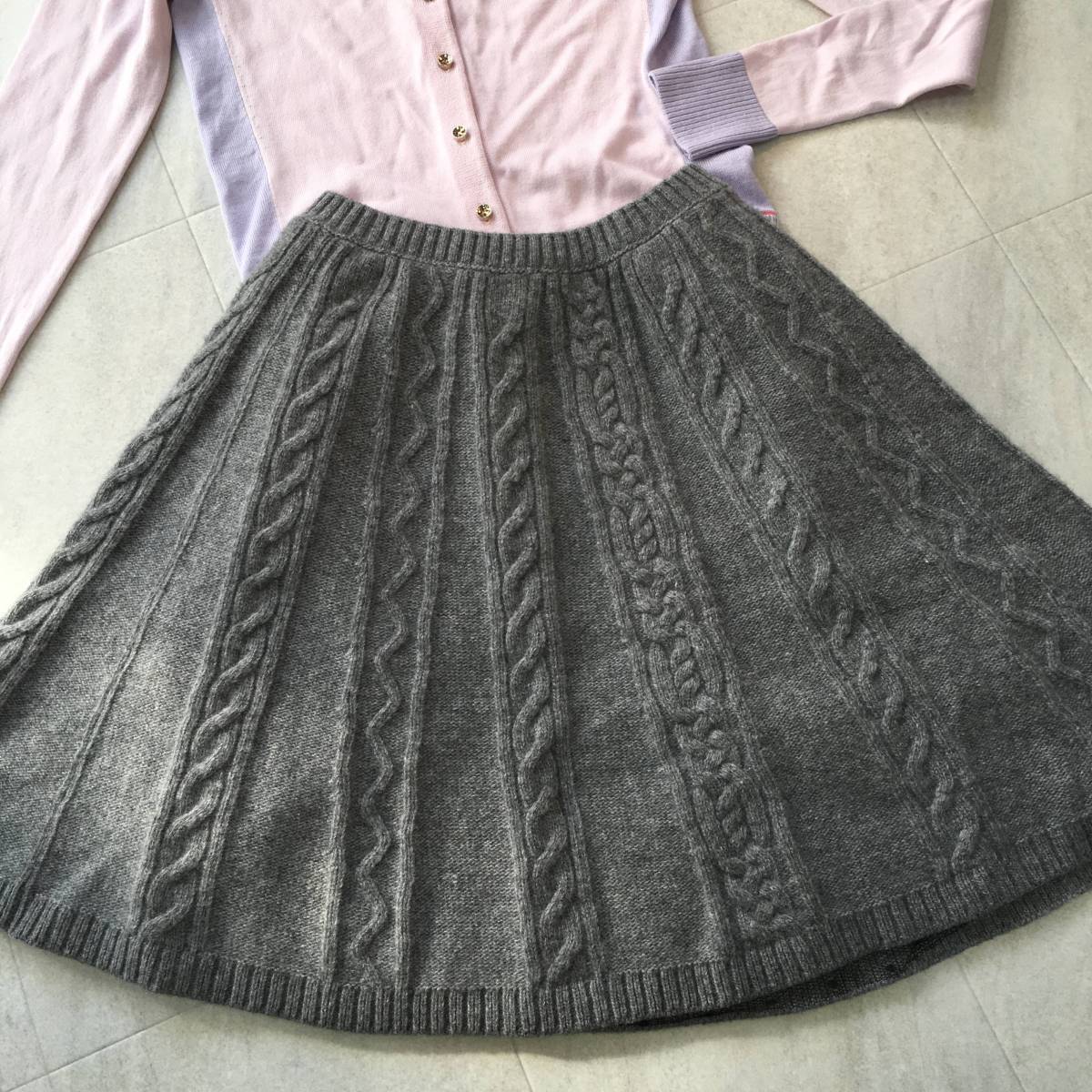 ☆ RED VALENTINO レッド ヴァレンティノ パニエ付き ニット ミニスカート グレー 可愛い ☆