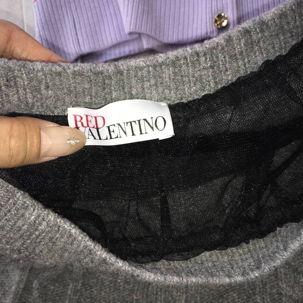 ☆ RED VALENTINO レッド ヴァレンティノ パニエ付き ニット ミニスカート グレー 可愛い ☆