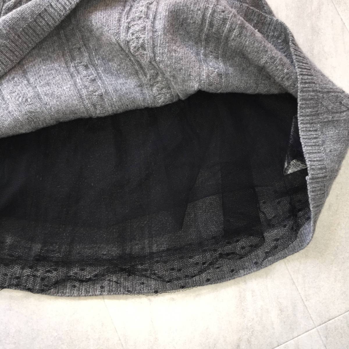 ☆ RED VALENTINO レッド ヴァレンティノ パニエ付き ニット ミニスカート グレー 可愛い ☆