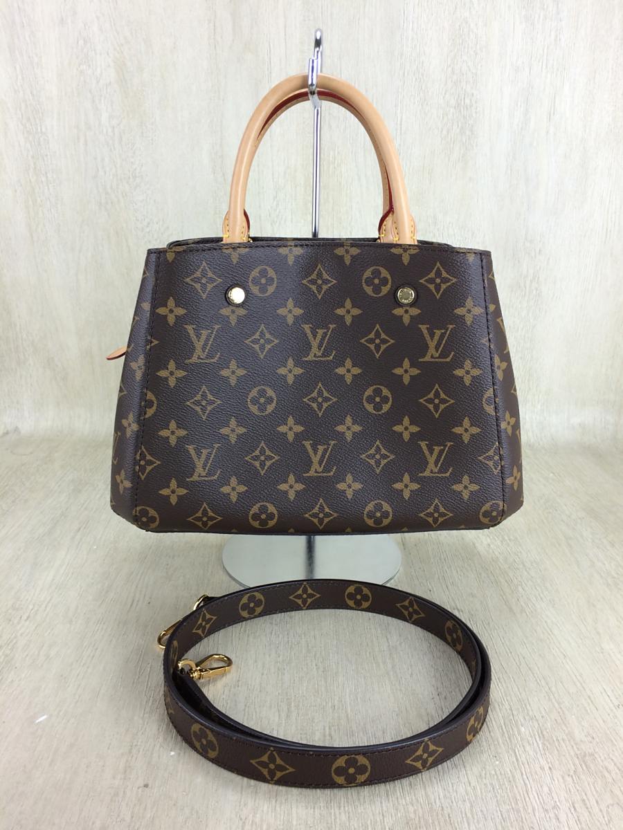 LOUIS VUITTON◆モンテーニュBB・モノグラム/BRW/レザー/モノグラム