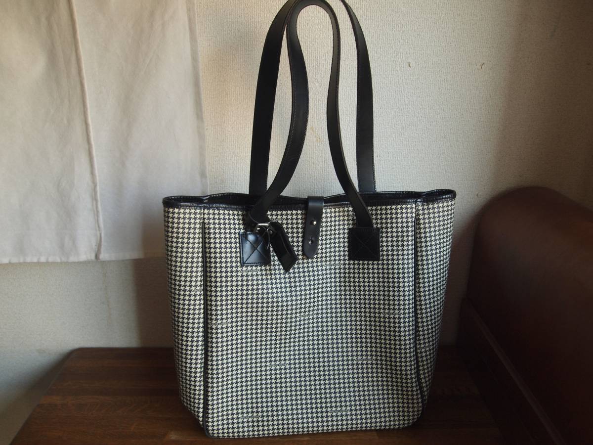 RALPH LAURENラルフローレン 千鳥格子 PVC大型トート ショルダーバッグ 男女兼用/ メンズ
