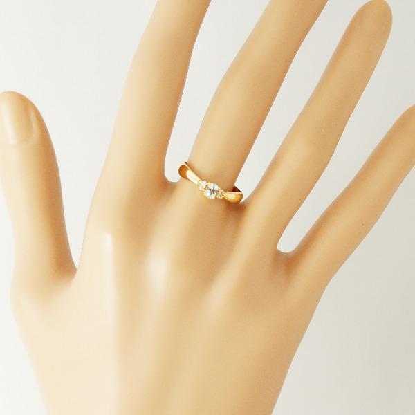 1円～訳ありアウトレット K18 リング 11.5号 アクアマリン ダイヤ 最落なし☆0315