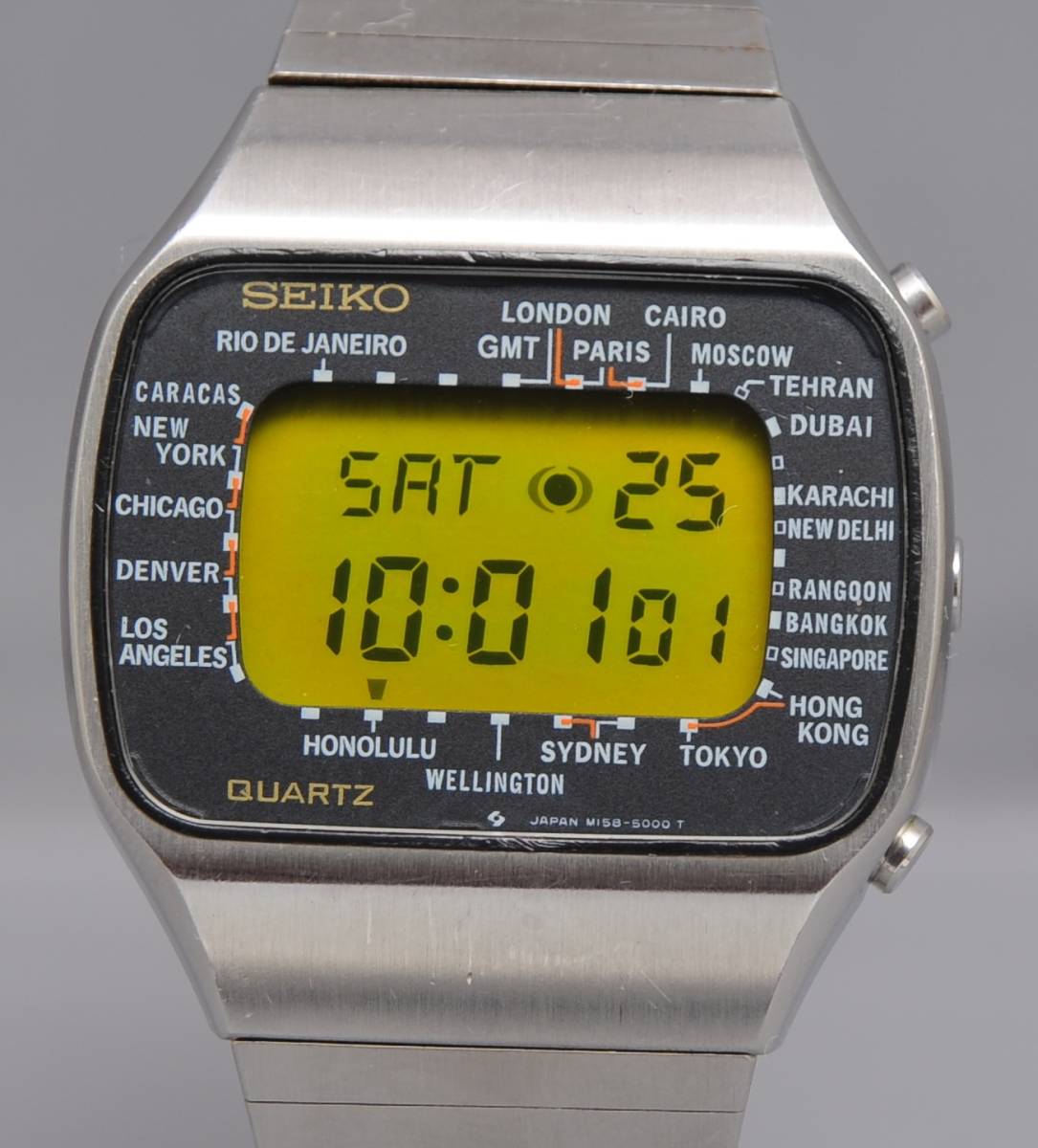 個人保管品SEIKO⁄セイコー⁄ワールドタイム⁄デジタル⁄M158-5000中古 △