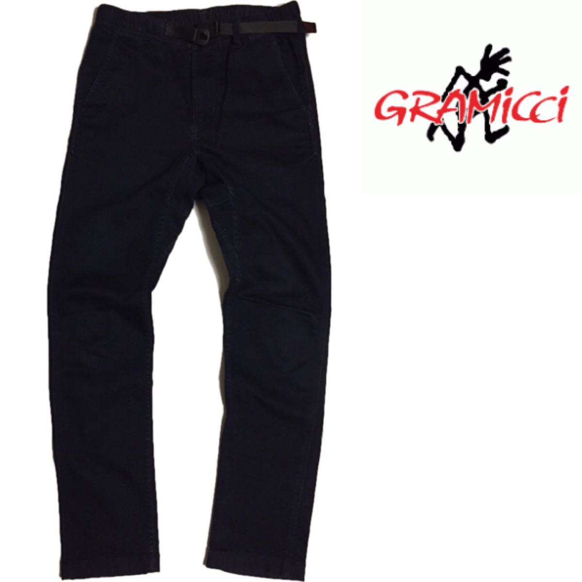 廃盤◆美品 GRAMICCI グラミチ ニューナローパンツ S インディゴ スキニー ストレッチ デニムパンツ 紺糸使用 別注 正規品 希少 ジーパン