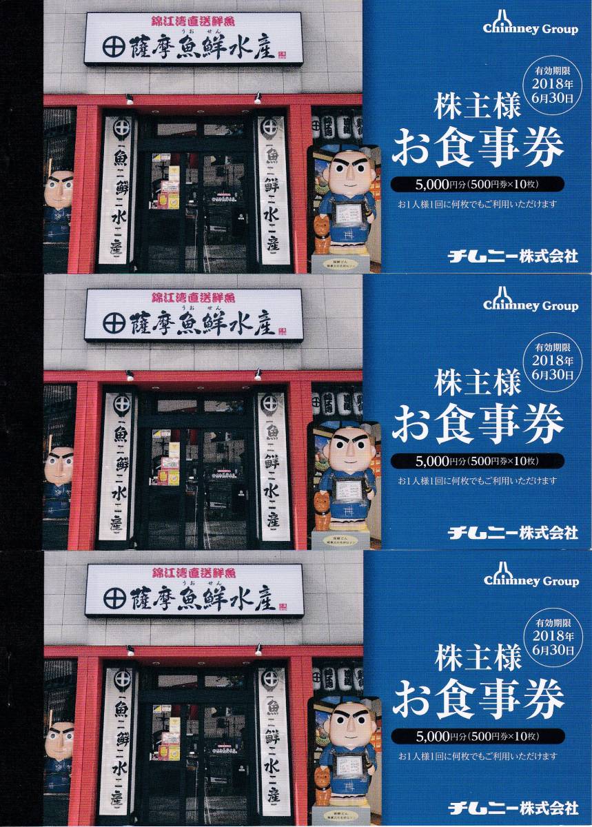 チムニー　株主様お食事券15000円分