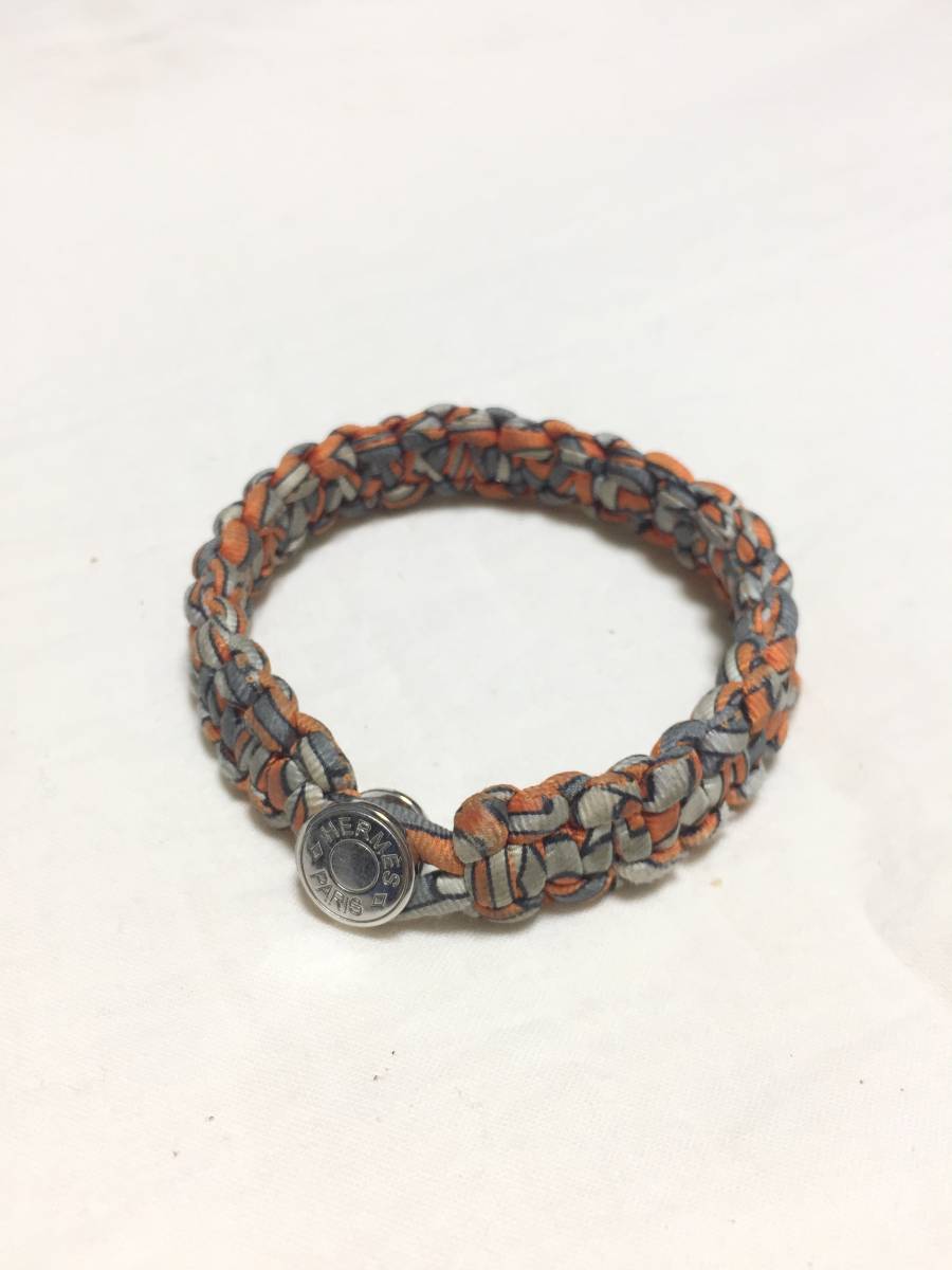 1円～ 売切 HERMES エルメス シルクツイル ブレスレット オレンジ　　　