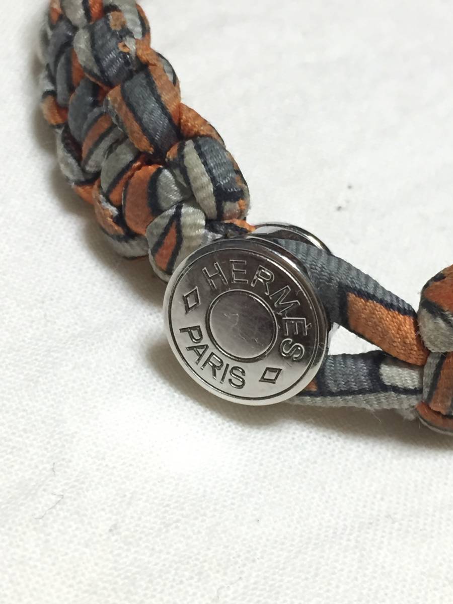 1円～ 売切 HERMES エルメス シルクツイル ブレスレット オレンジ　　　