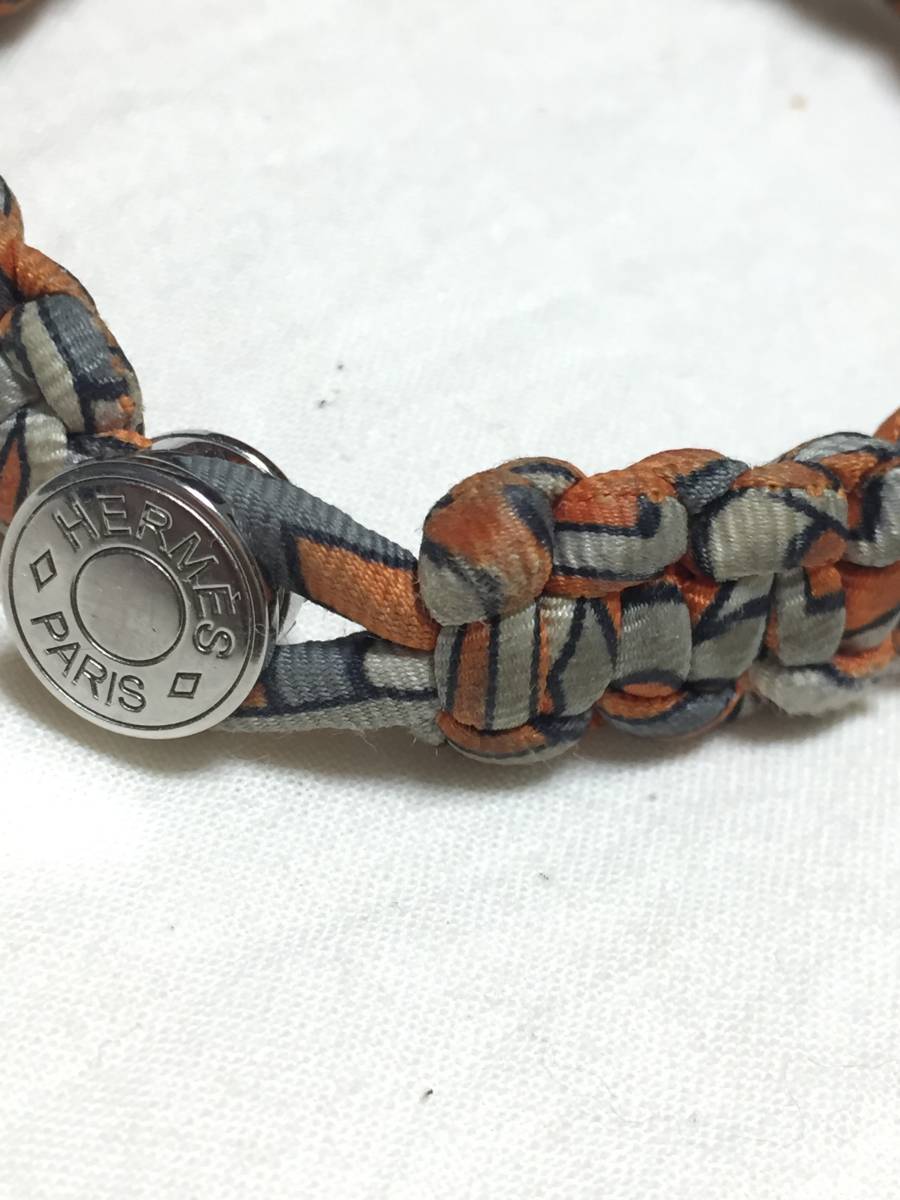 1円～ 売切 HERMES エルメス シルクツイル ブレスレット オレンジ　　　