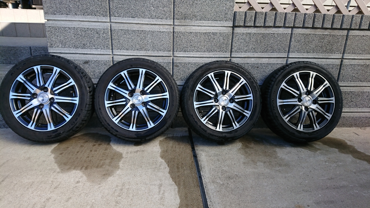PCD100 work製ホイールタイヤつき。4.5J PCD100 タイヤ山あり 
