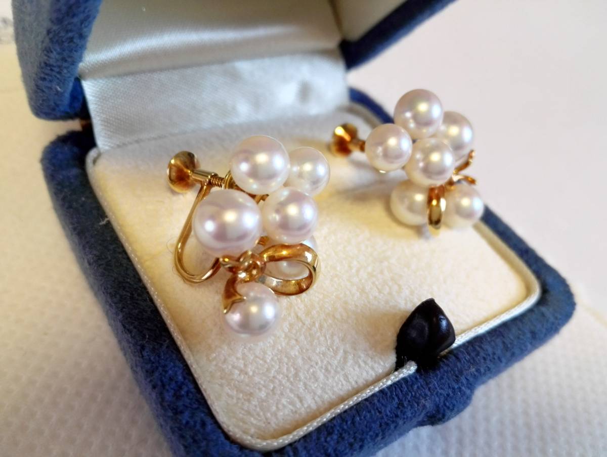 ミキモト MIKIMOTO K18 パールイヤリング K18YG ジュエリー 【美 ミキモト MIKIMOTO K18 パールイヤリング K18YG ジュエリー 【美