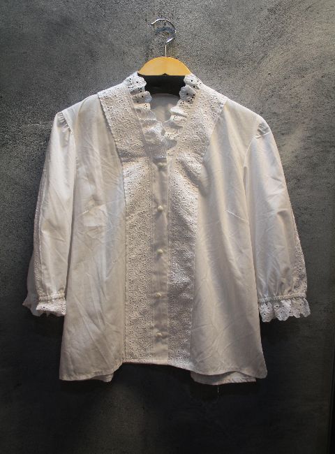 【Sale】代官山)MALION VINTAGE マリオンヴィンテージ リメイクブラウス レース F